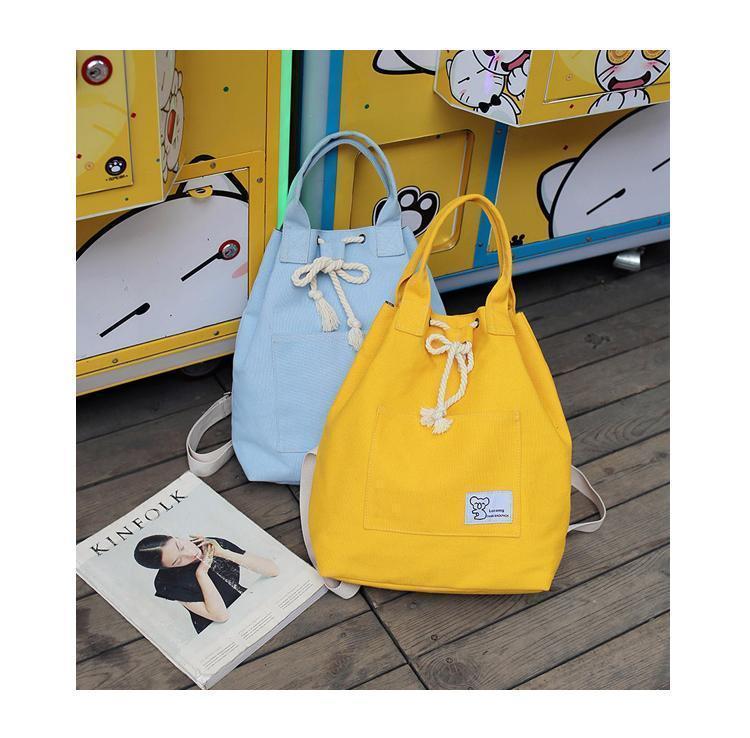 Canvas Multi-function Backpack String Large Capacity Waterproof Bucket Handbags/Shoulder bags