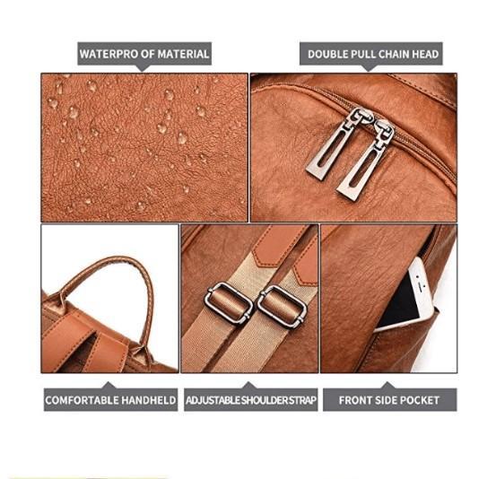 Premium Leather Three Way Anti-Thief Women's Backpack