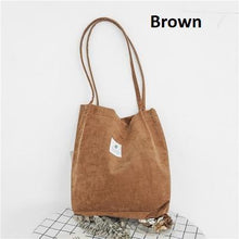 Load image into Gallery viewer, Casual Large Capacity Corduroy Shopping Shoulder Bag Women Travel Tote Handbag
