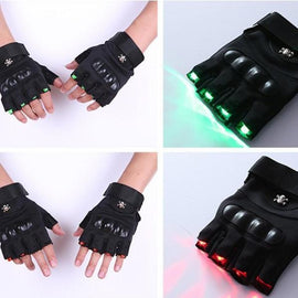 Half-Finger LED Luminous Laser Gloves for Indoor/Outdoor