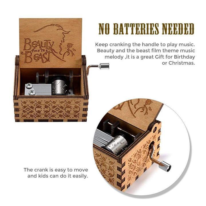 Hand Crank Wooden Music Box