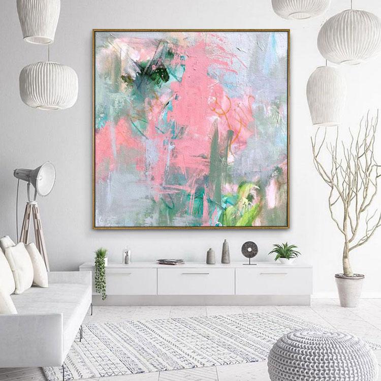 Hand-painted abstract oil painting Camouflage foraging