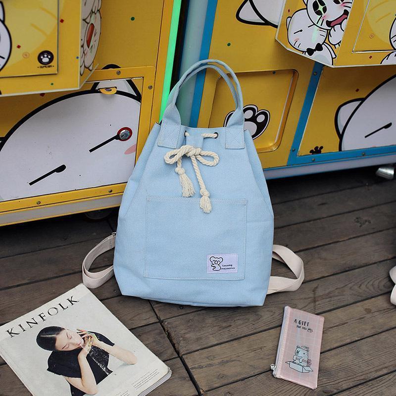 Canvas Multi-function Backpack String Large Capacity Waterproof Bucket Handbags/Shoulder bags
