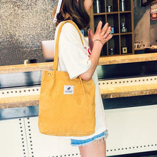 Load image into Gallery viewer, Casual Large Capacity Corduroy Shopping Shoulder Bag Women Travel Tote Handbag