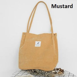 Casual Large Capacity Corduroy Shopping Shoulder Bag Women Travel Tote Handbag