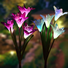 Load image into Gallery viewer, Solar Powered  Lily Flower &amp; butterfly Light