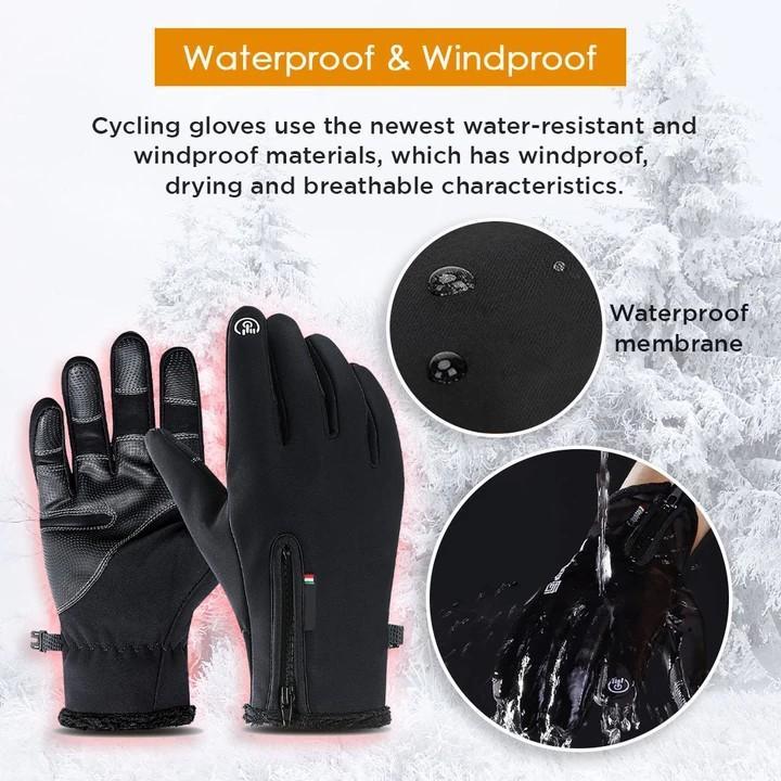 Mens Winter Outdoor Waterproof Touch Screen Gloves