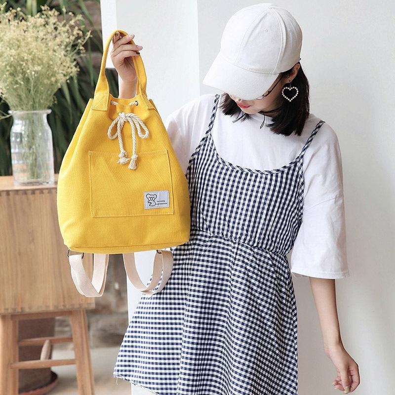 Canvas Multi-function Backpack String Large Capacity Waterproof Bucket Handbags/Shoulder bags