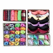 4 PCS Closet Foldable Underwear Bra Drawer Storage Boxes