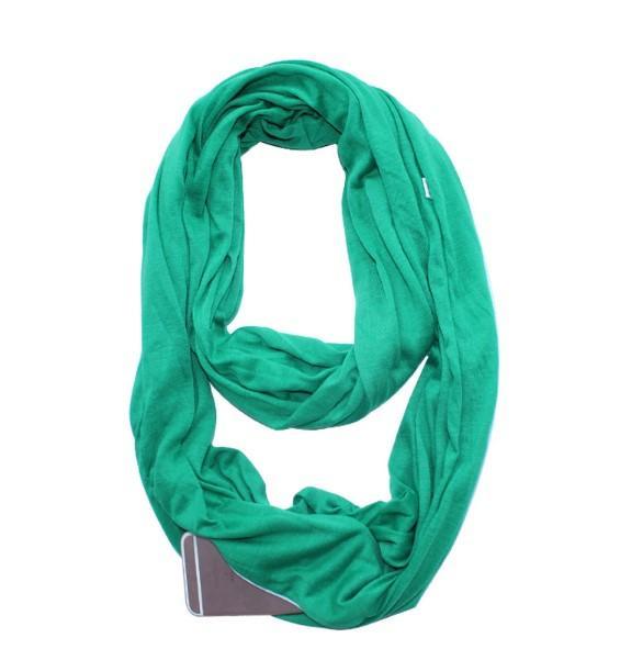 Women Convertible Pocket Scarf with Zipper