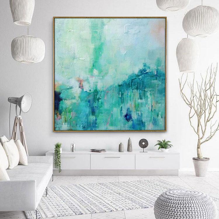Large modern painting,After rain the empty mountain