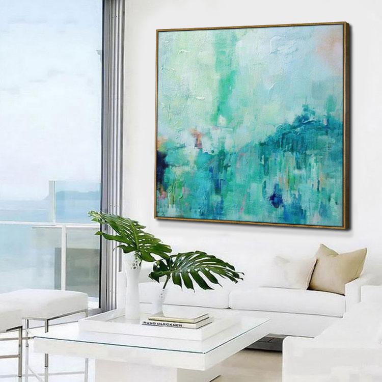 Large modern painting,After rain the empty mountain