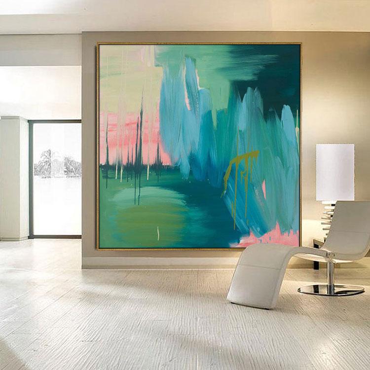 Large abstract painting abstract wall art painting country night