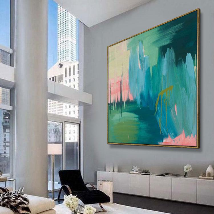 Large abstract painting abstract wall art painting country night