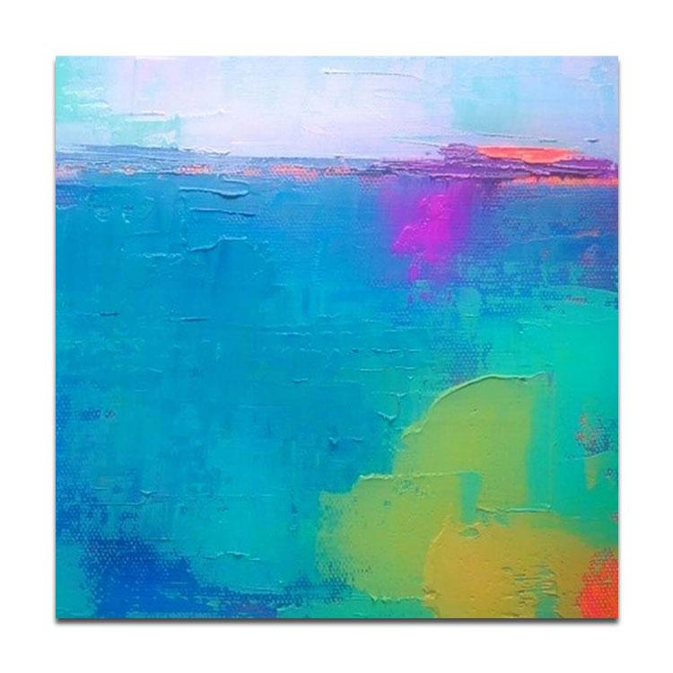 Original abstract painting blue sea