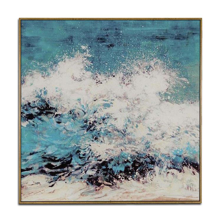Painting art on canvas modern abstract,Angry waves