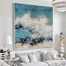 Load image into Gallery viewer, Painting art on canvas modern abstract,Angry waves