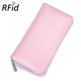 RFID Antimagnetic Genuine Leather Long Wallet