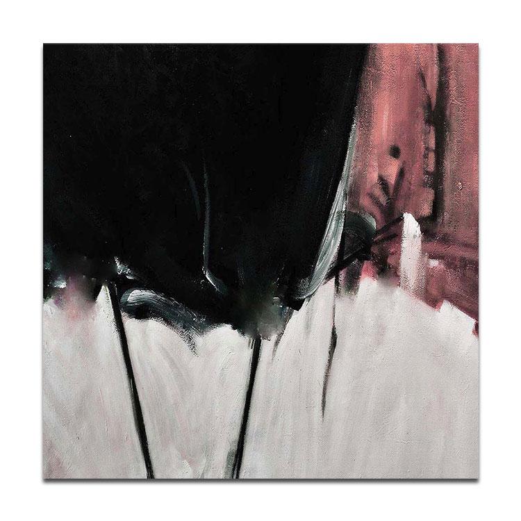 Hand painted square abstract oil painting