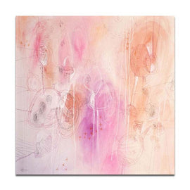 Modern abstract paintings with large murals of broken hearts