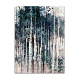 Birch forest canvas painting