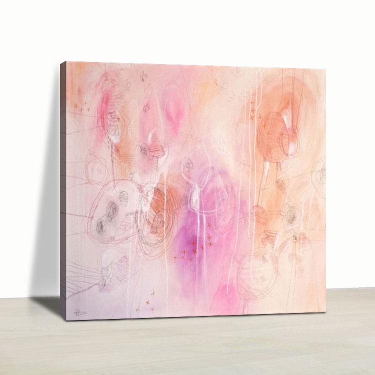Modern abstract paintings with large murals of broken hearts