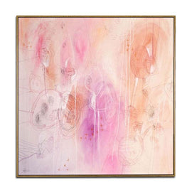 Modern abstract paintings with large murals of broken hearts