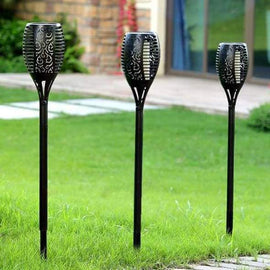 LED Solar Path Torch Light Dancing Flame Night