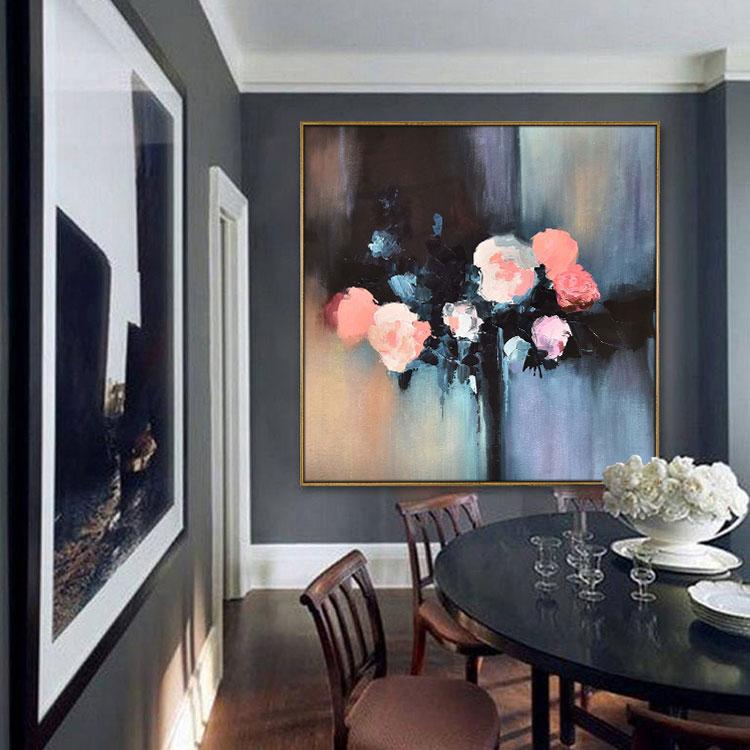 Abstract oil paintings bunch of flowers