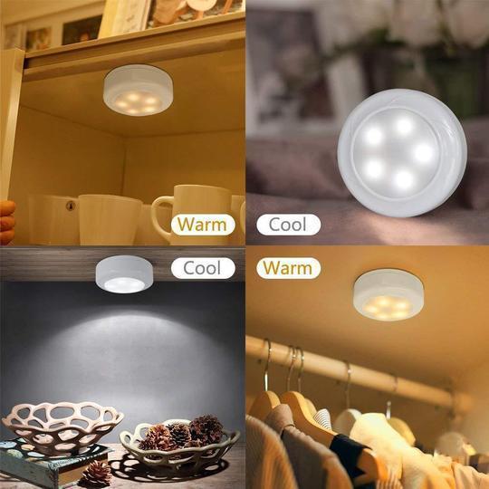 Dimmable LED Under Cabinet Lighting Wireless Remote Closet Puck Lights