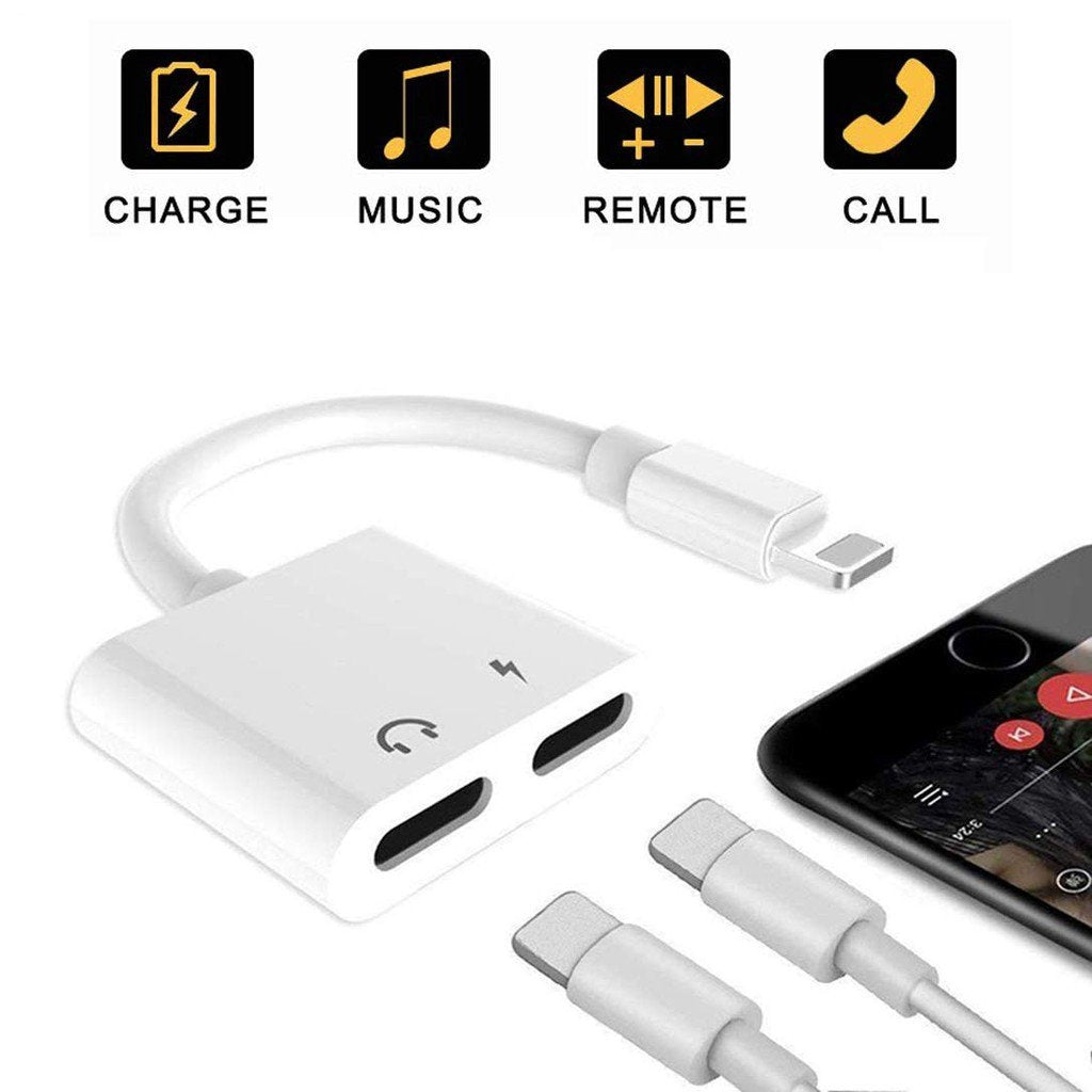 2 in1 Lightning Audio +Charger Adapter For iPhone Lightning Earphone Adapter