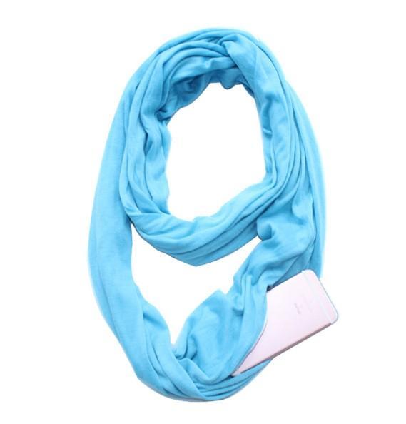 Women Convertible Pocket Scarf with Zipper