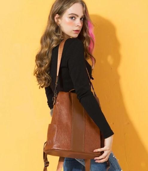 Premium Leather Three Way Anti-Thief Women's Backpack