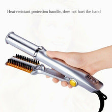 Load image into Gallery viewer, Professional 2-Way Rotating Curling Iron Hair Brush Curler Straightener