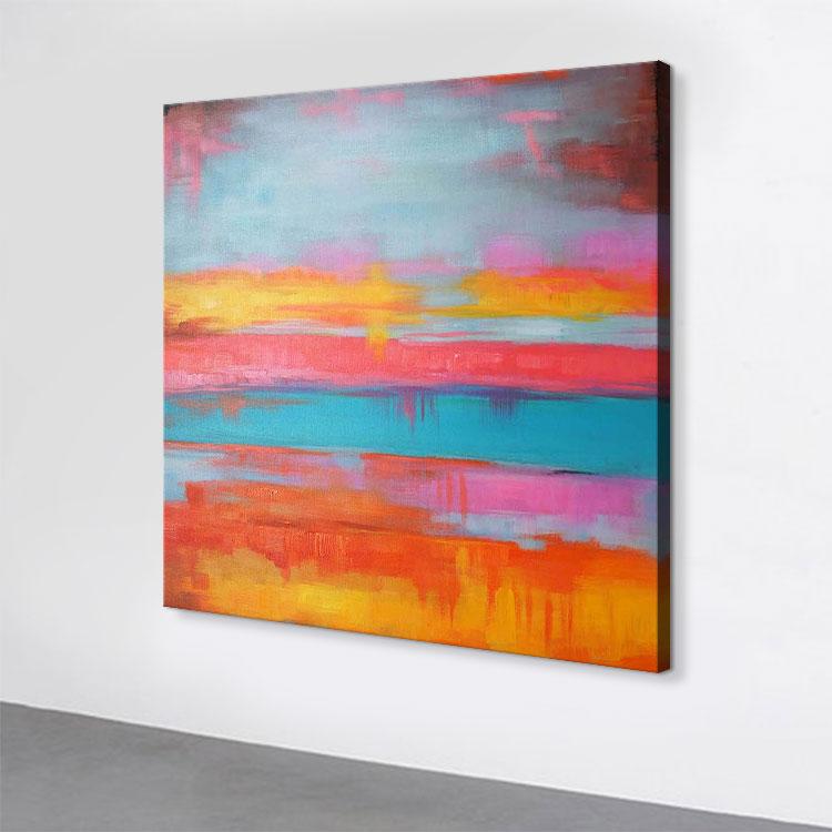Lake living room mural, wall art