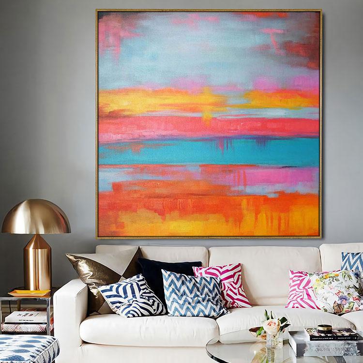 Lake living room mural, wall art