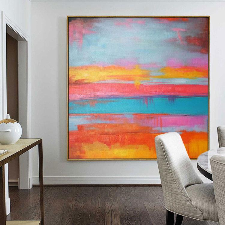 Lake living room mural, wall art