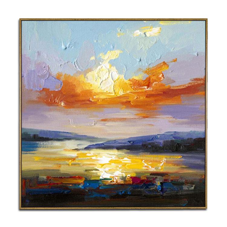 Sunrise scenery oil painting