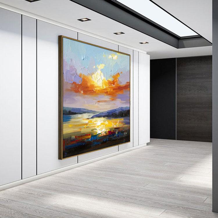 Sunrise scenery oil painting