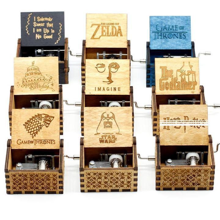 Hand Crank Wooden Music Box