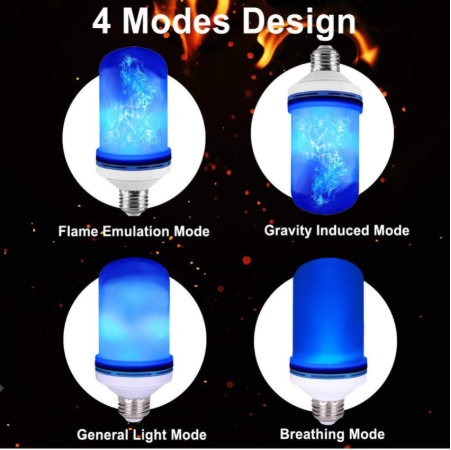 E27 third gear with gravity induction flame lamp