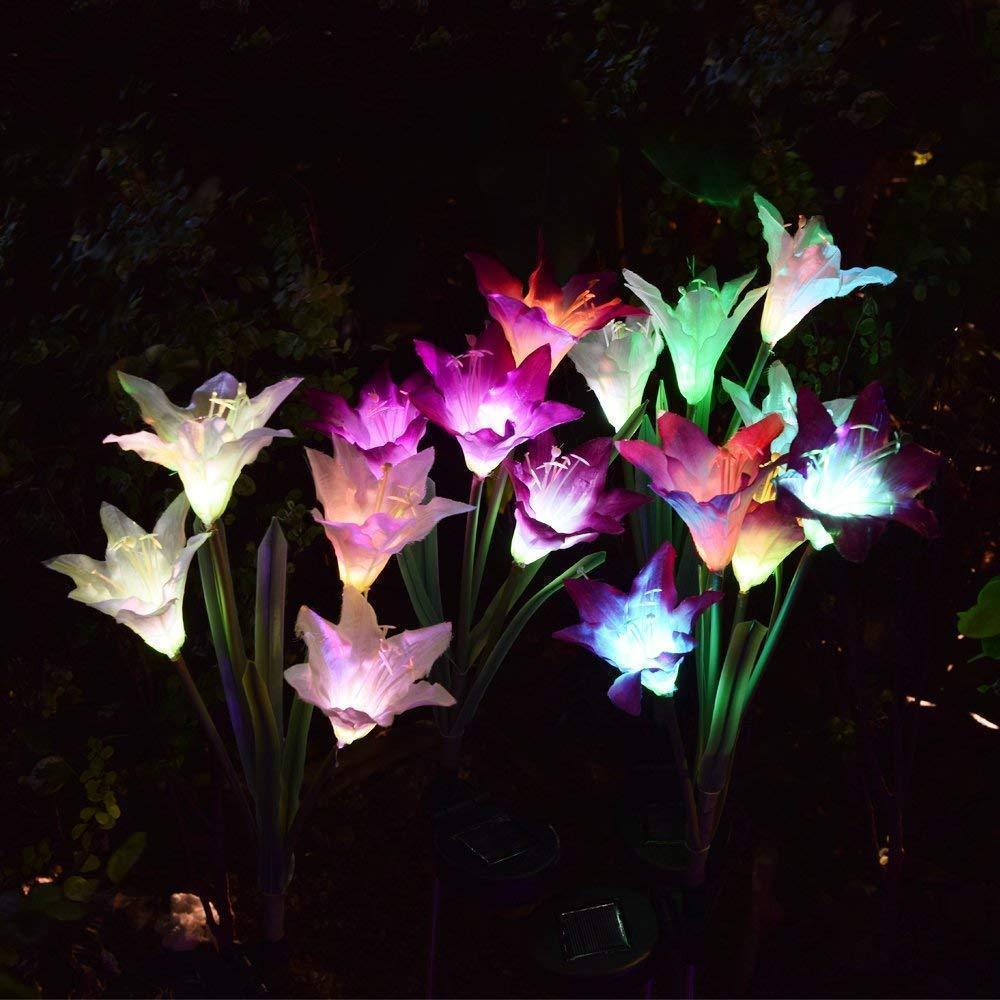 Solar Powered  Lily Flower & butterfly Light