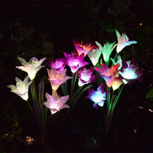 Load image into Gallery viewer, Solar Powered  Lily Flower &amp; butterfly Light