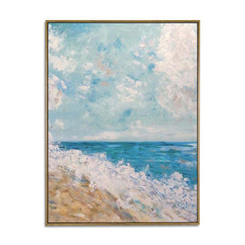 The waves dashed against the shore