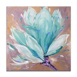 Large hand-painted paintings with blooming flowers