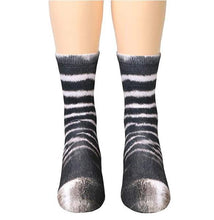 Load image into Gallery viewer, 3D Printed Animal Paw Crew Socks Warm Unisex Cosplay Novelty Cotton Socks