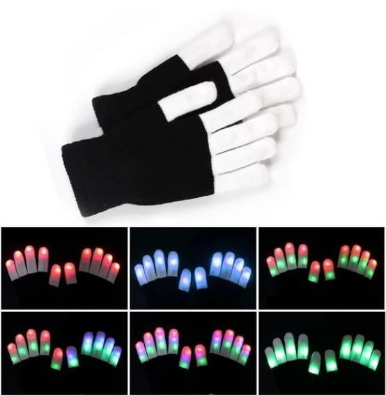 LED Glow Gloves Rave Light Flashing Finger ( 1 Pair )