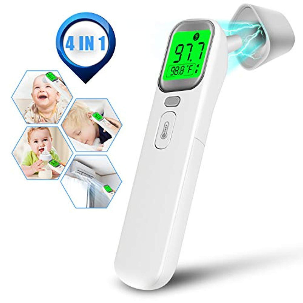 Digital Ear Thermometer - Baby Thermometer Forehead and Ear Thermometer with Fever Alarm Medical Grade Infrared Thermometer for Infants Kids & Adults Temperature Reading Device for Room/Object