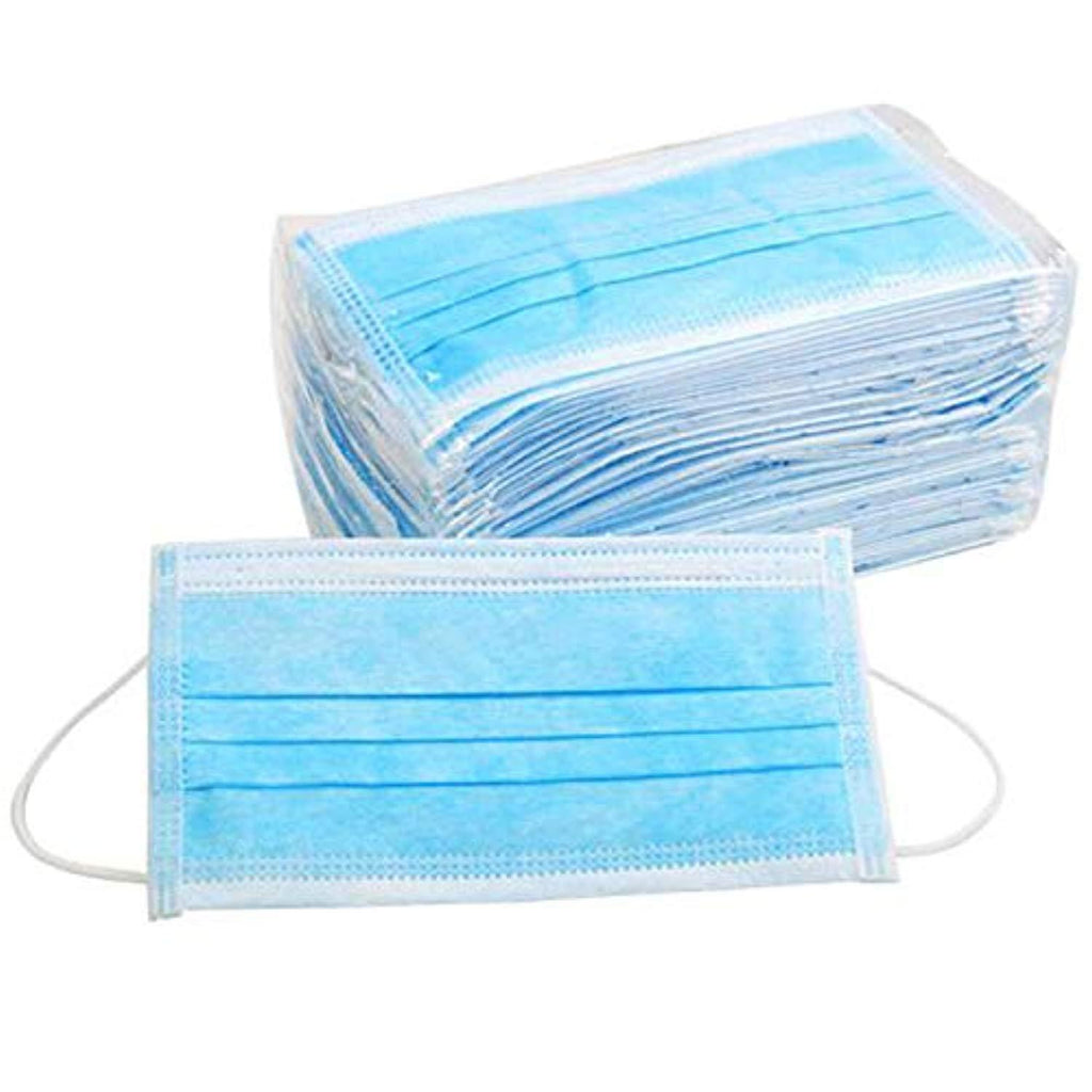 3 Ply Disposable Mask with Elastic Ear Loops - Mask 50 PCS - Soft & Comfortable Safety Mask for Dust Protection - Protective