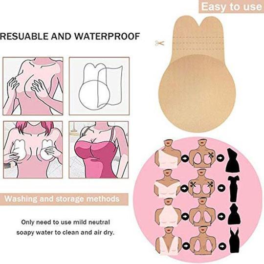 Sexy Rabbit Breathable Lifting Chest Stickers Invisible Silicone Breast Stickers